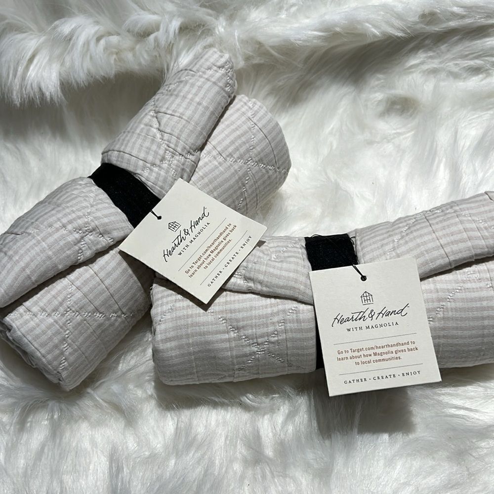 2-Hearth & Hand with Magnolia - King Diamond Stripe Matelasse Pillow Shams